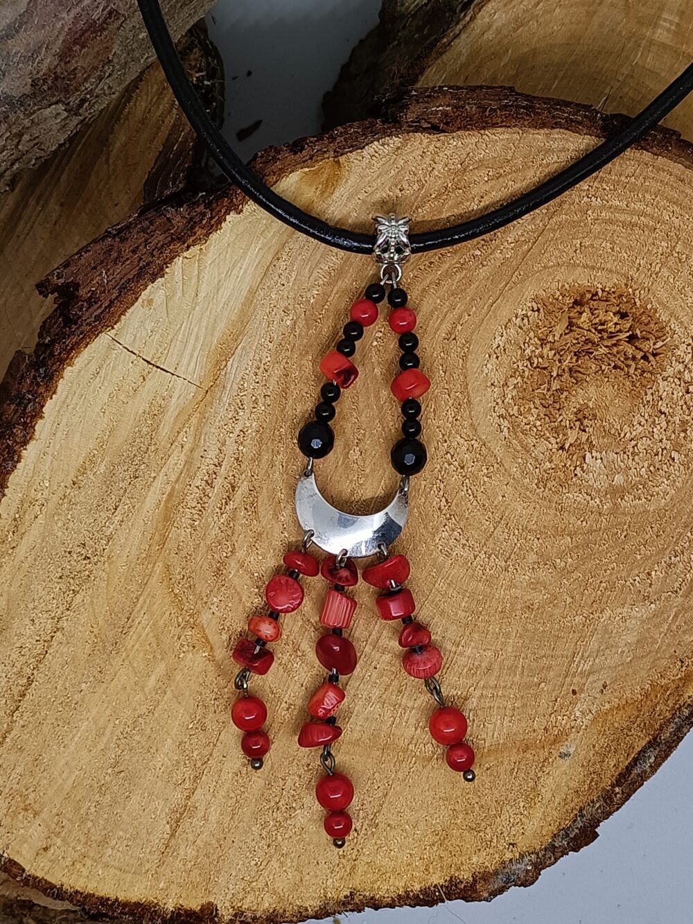 collier corail onyx